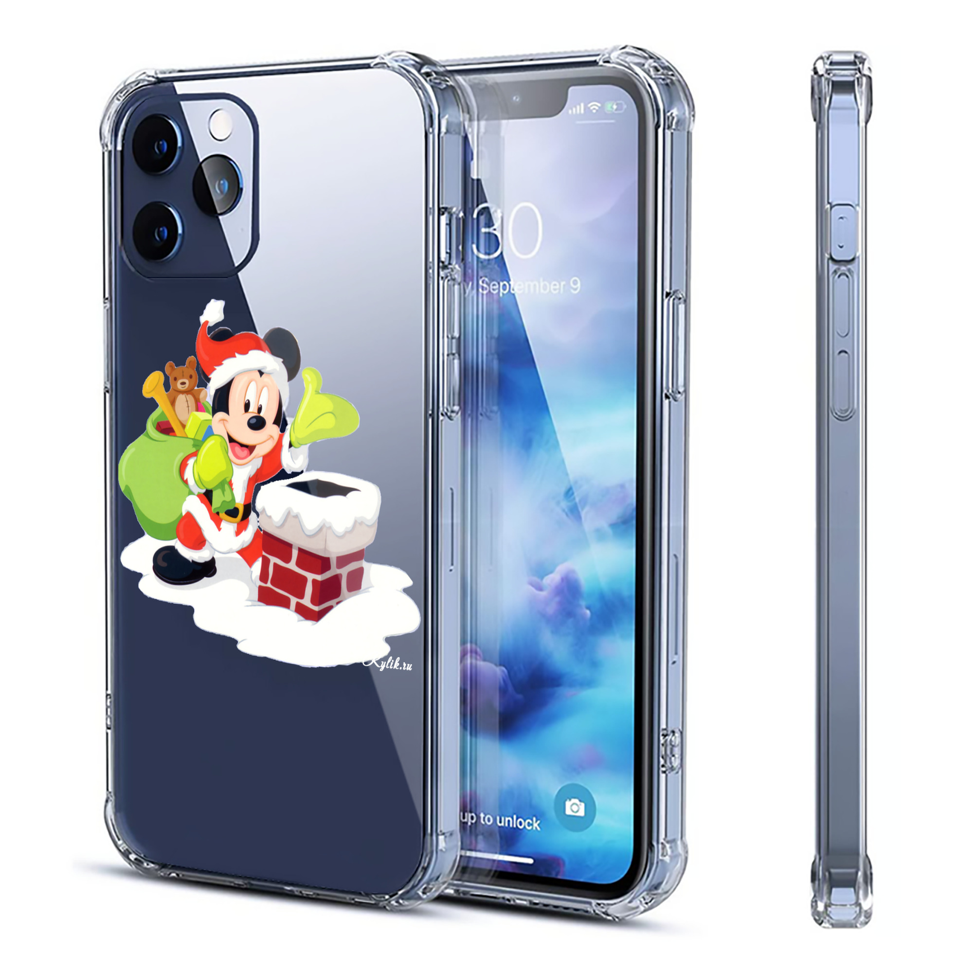 （画像用） ミッキーマウス Mickey Mouse 【iPhone 12シリーズ対応】透明スマホケース（クリアソフトケース）